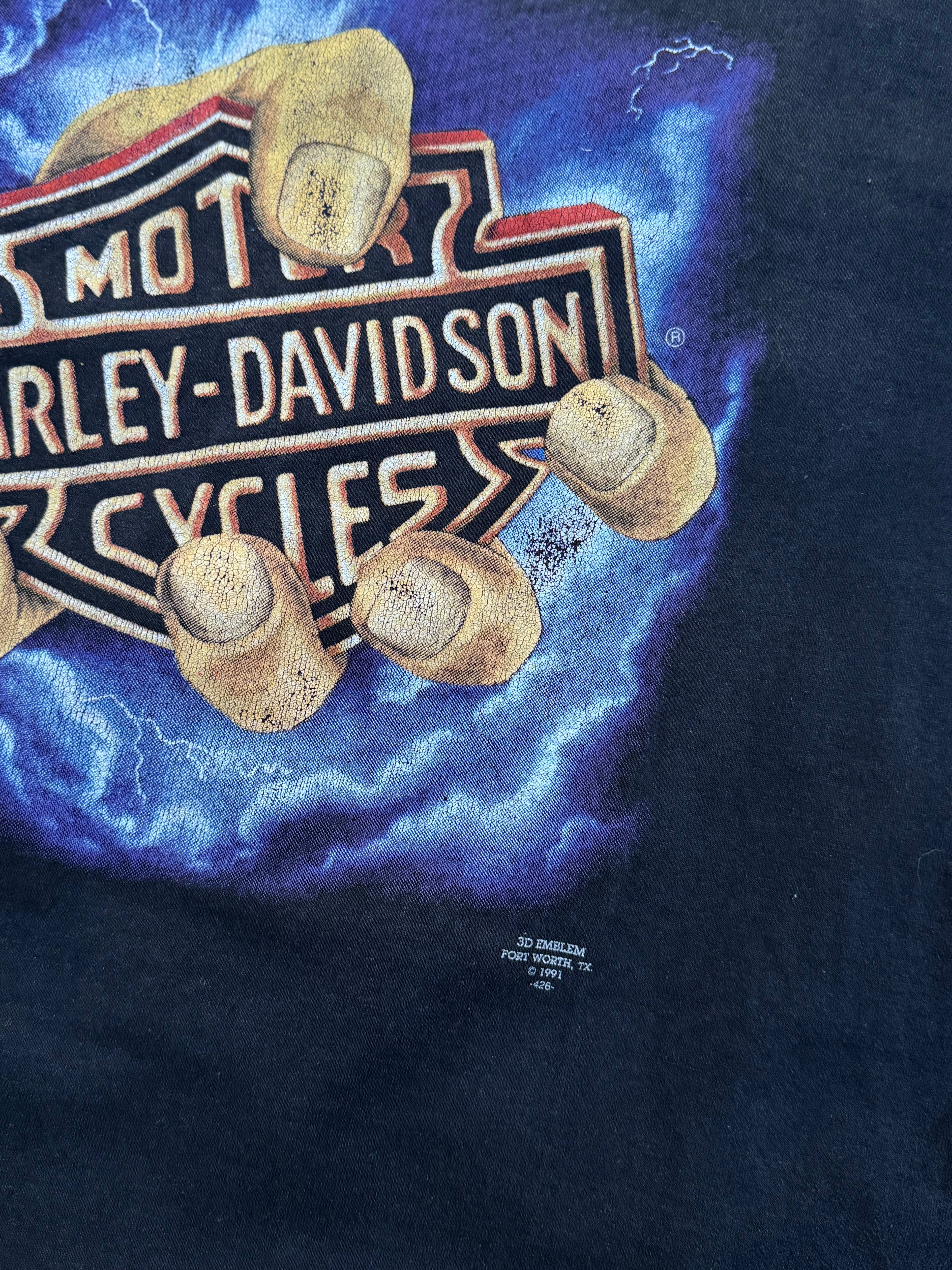 1991 Playera Harley Davidson 3D Emblem