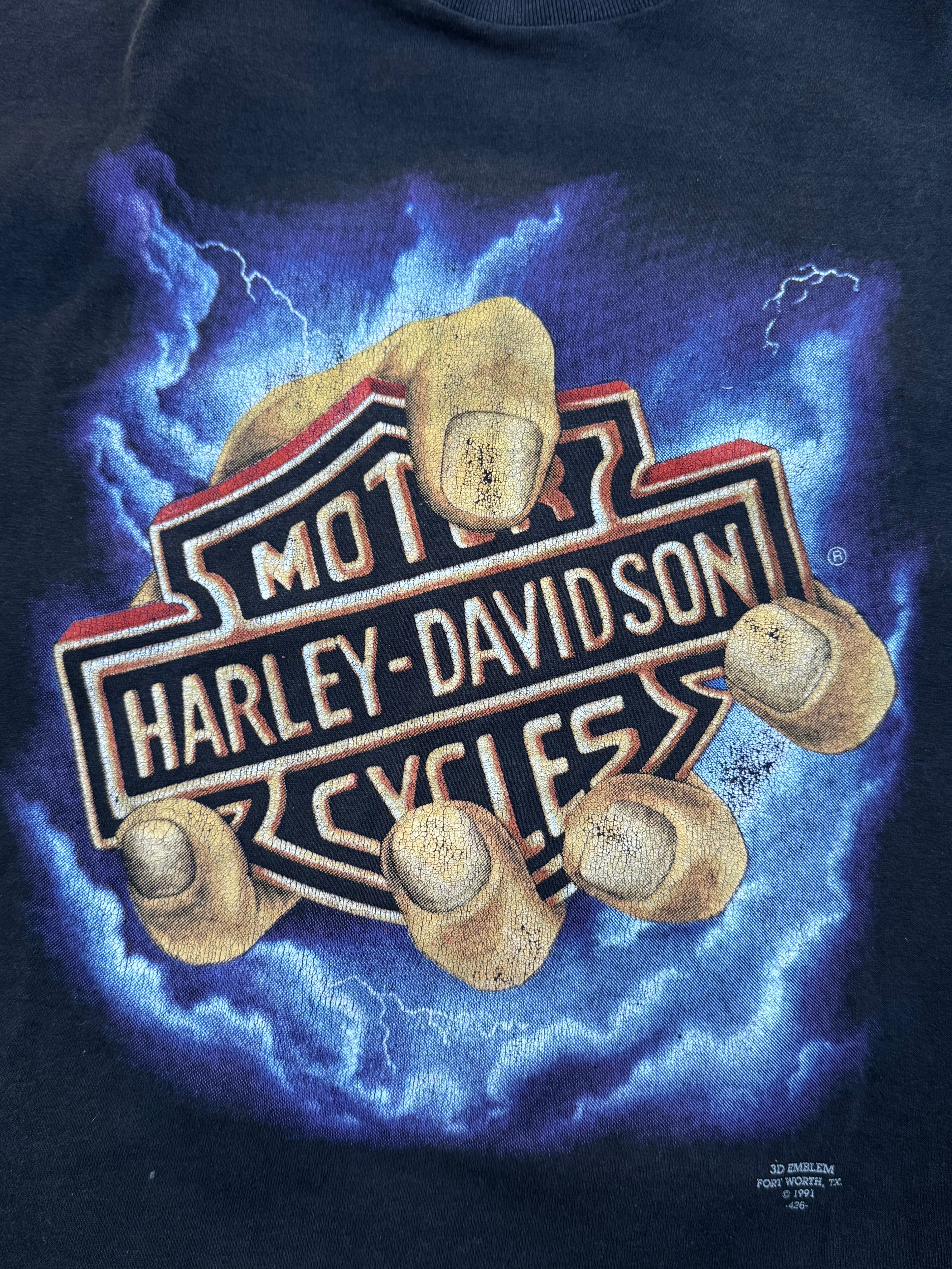1991 Playera Harley Davidson 3D Emblem