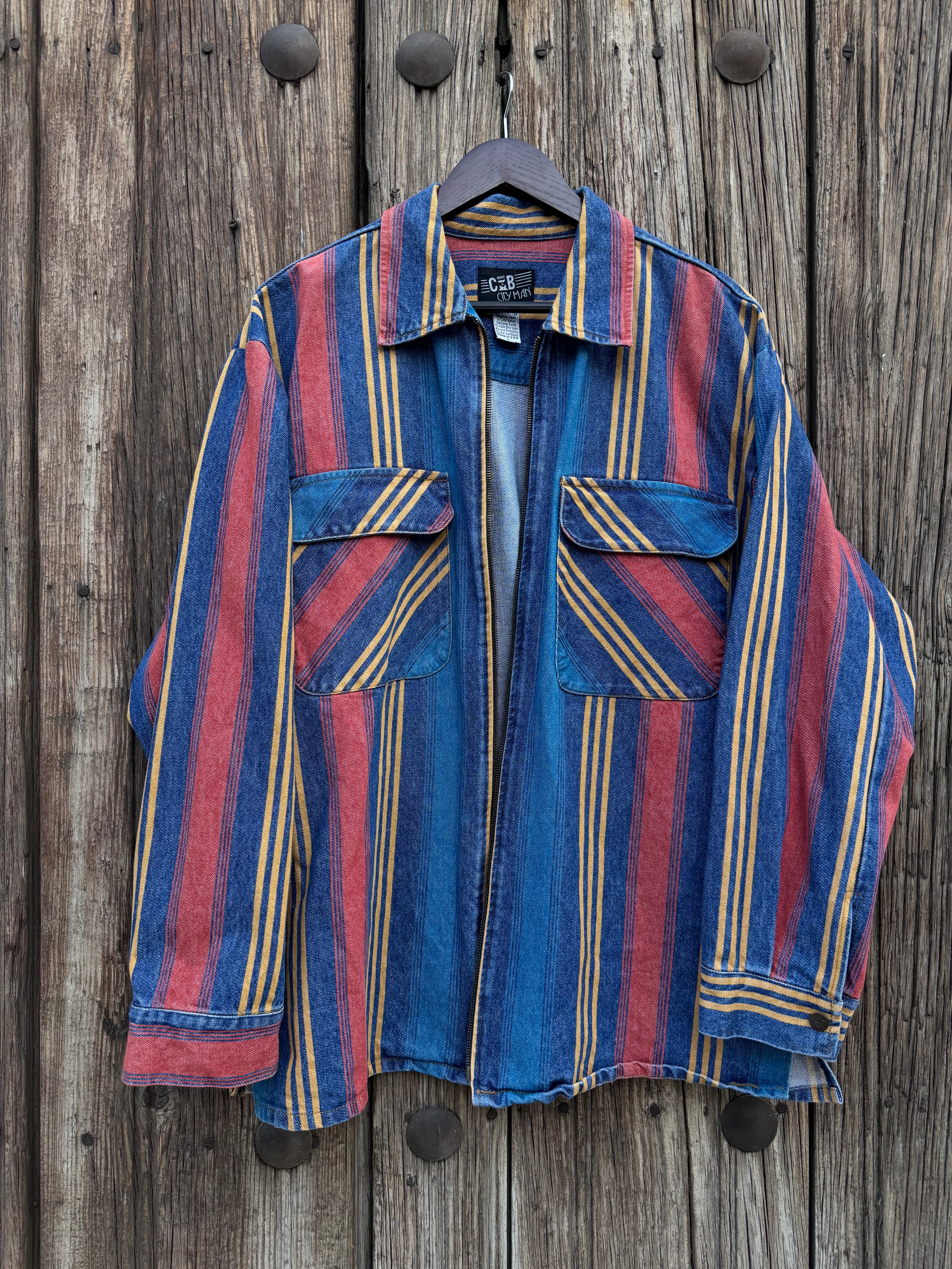 90´s Chamarra de Mezclilla de Colores