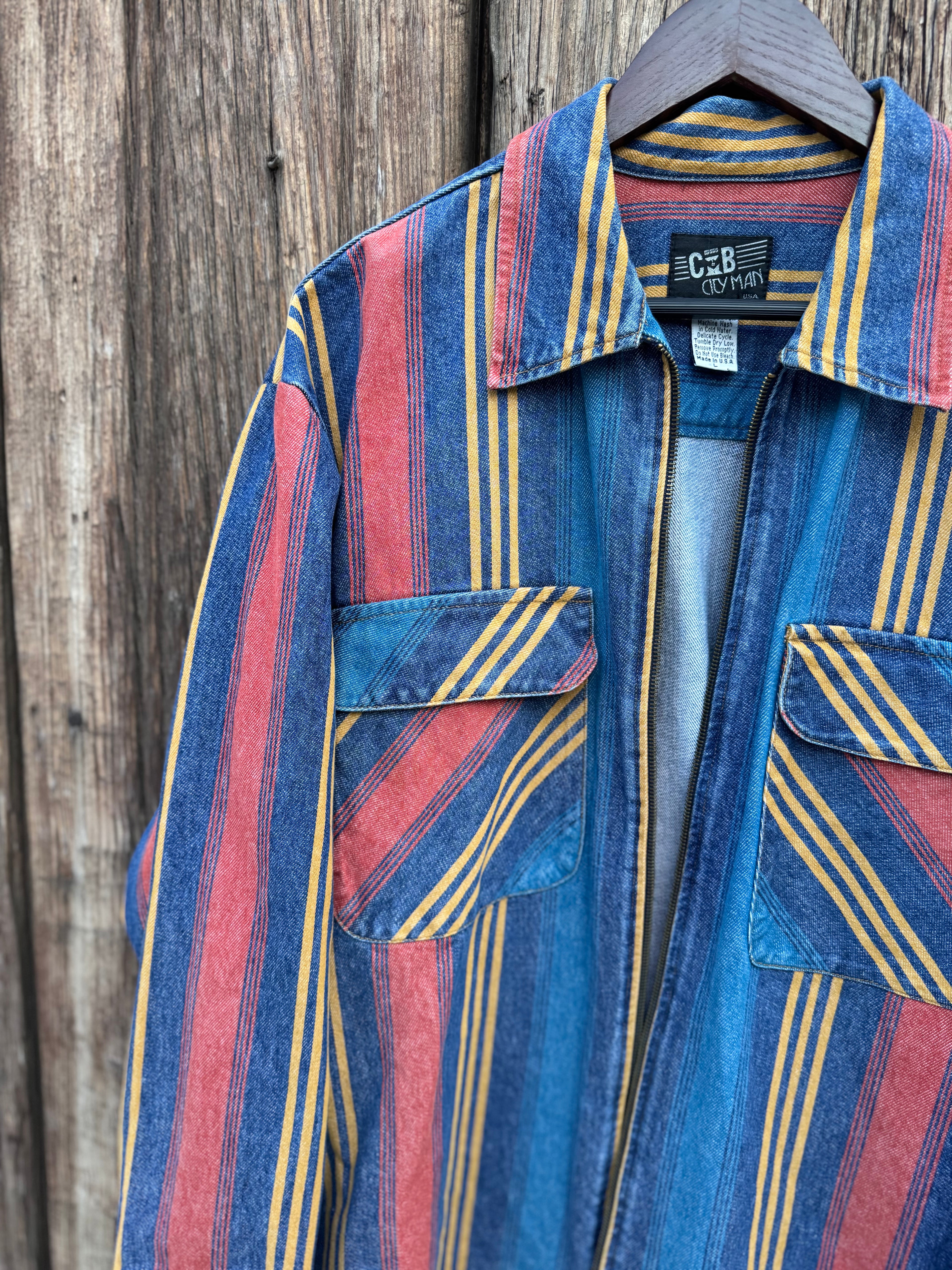 90´s Chamarra de Mezclilla de Colores