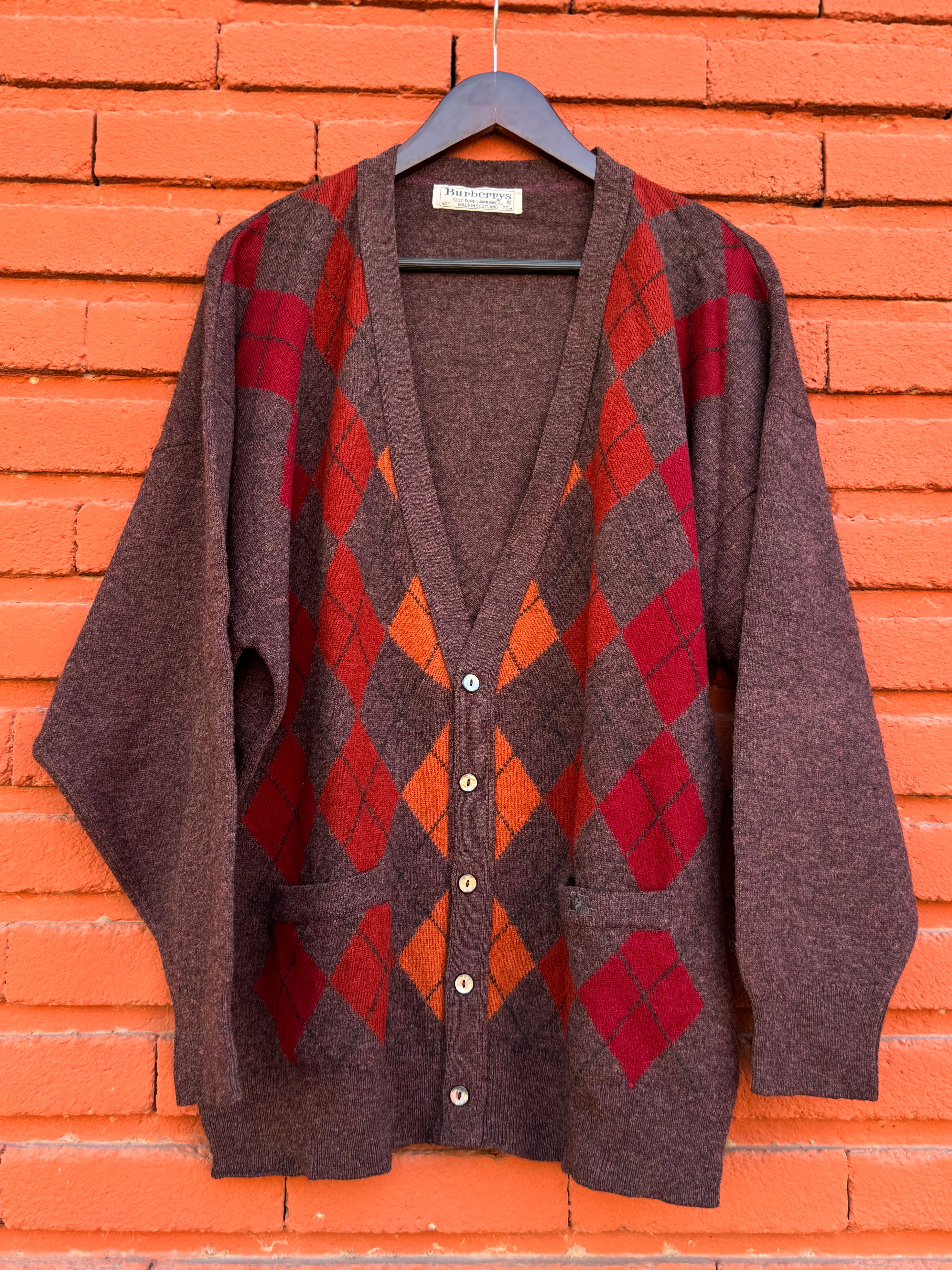 80´s Sueter Cardigan Burberry Patron Argyle