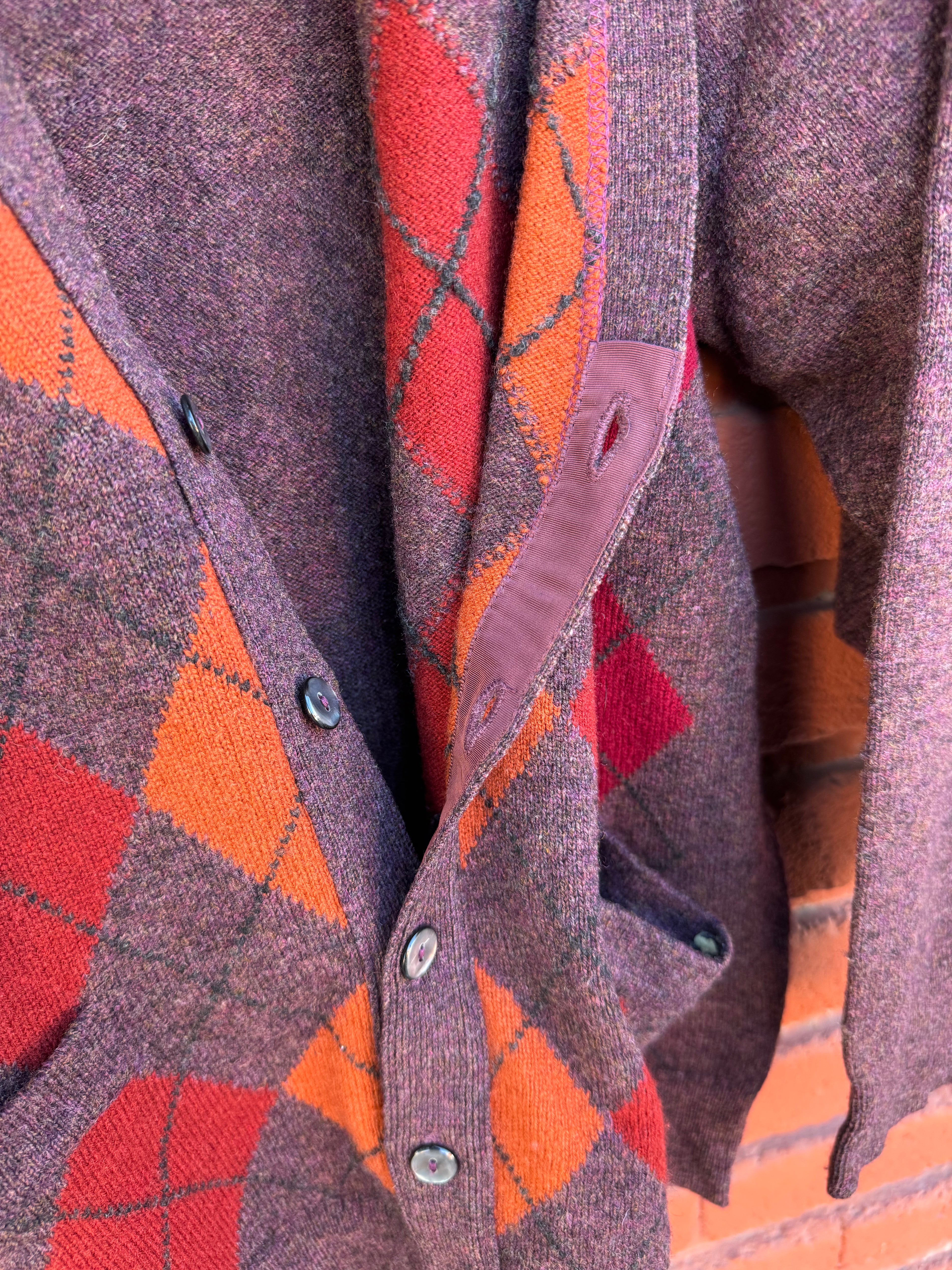 80´s Sueter Cardigan Burberry Patron Argyle