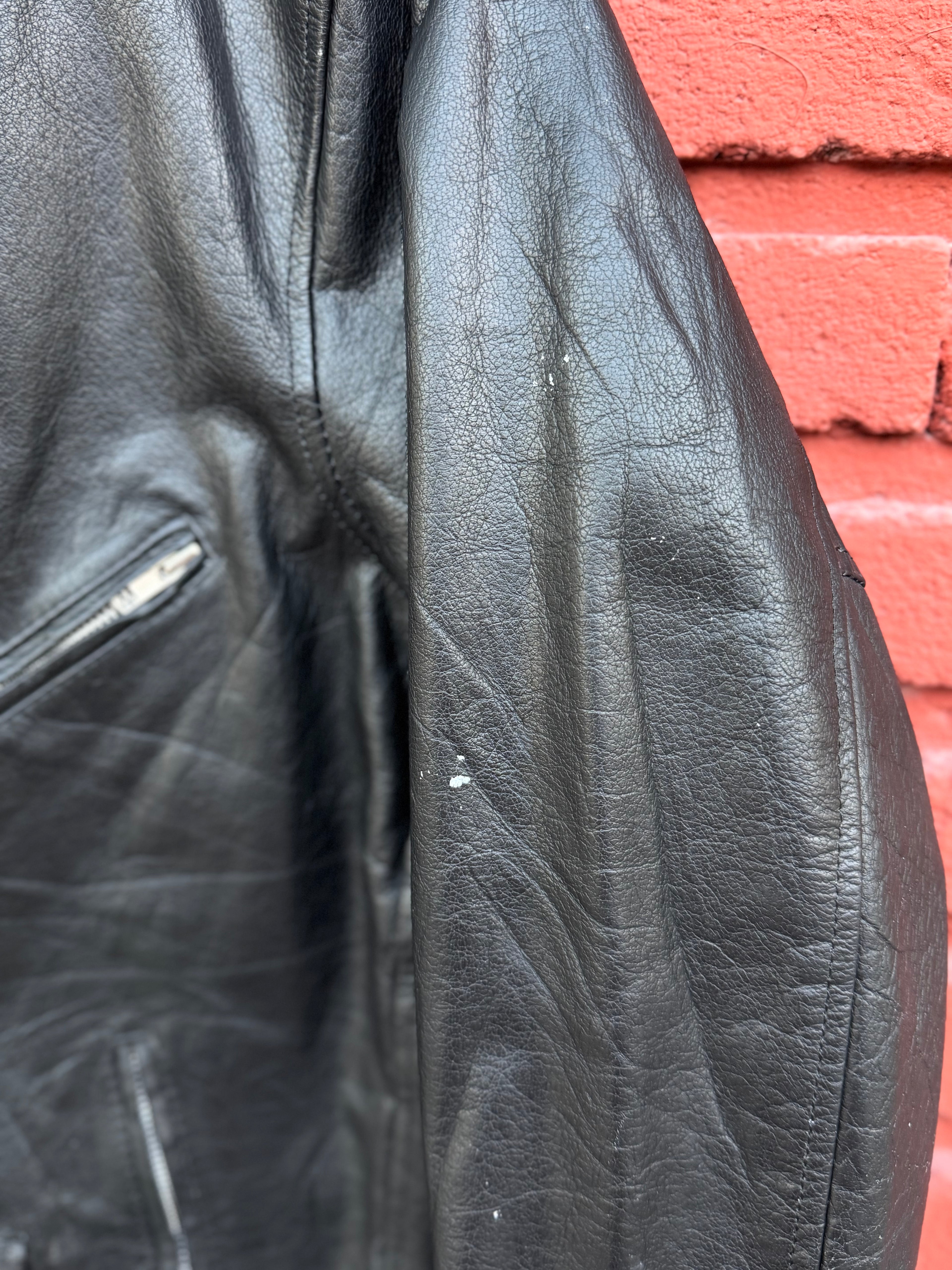 90´s Chamarra Biker de Piel Mustang