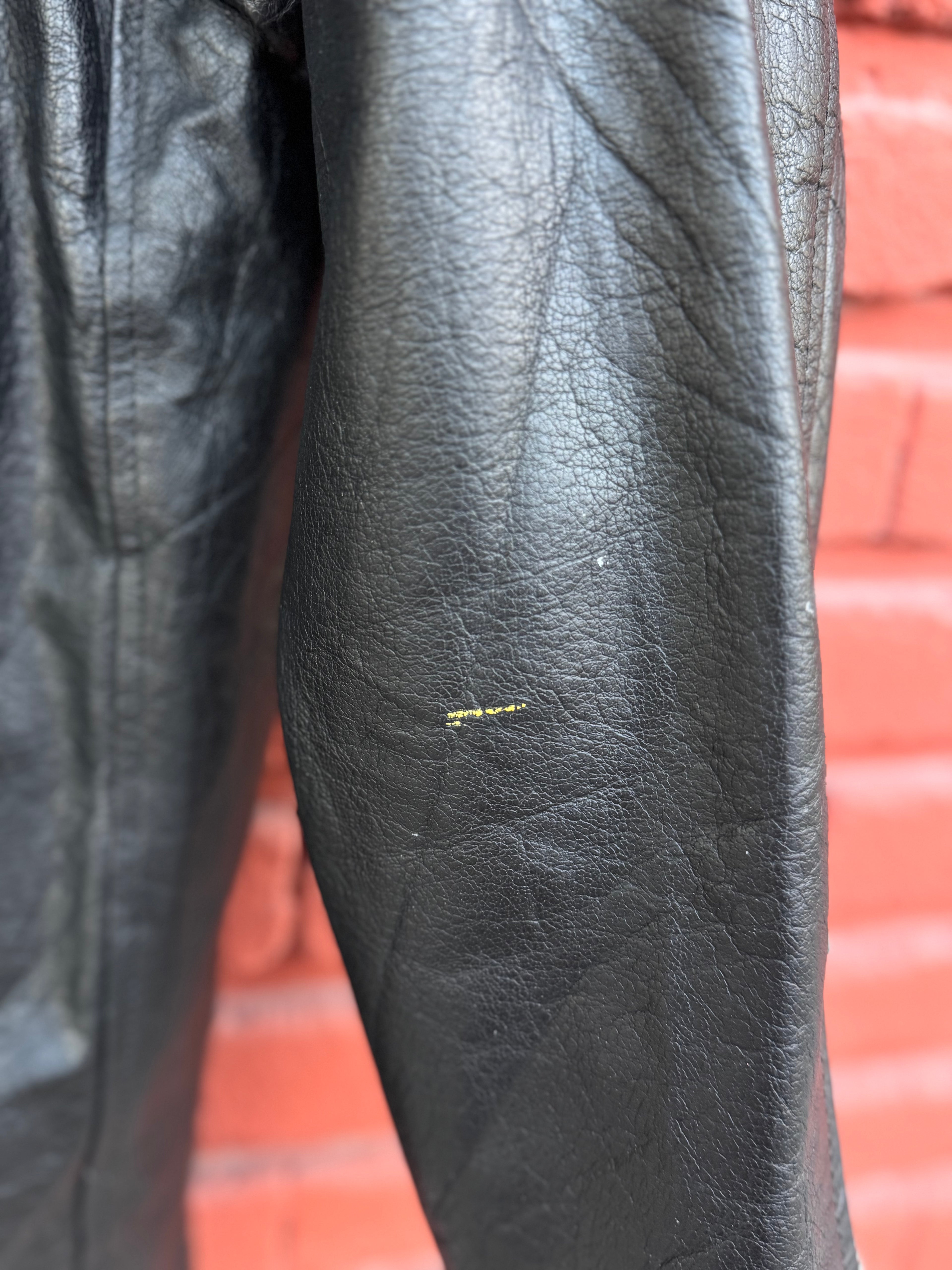 90´s Chamarra Biker de Piel Mustang