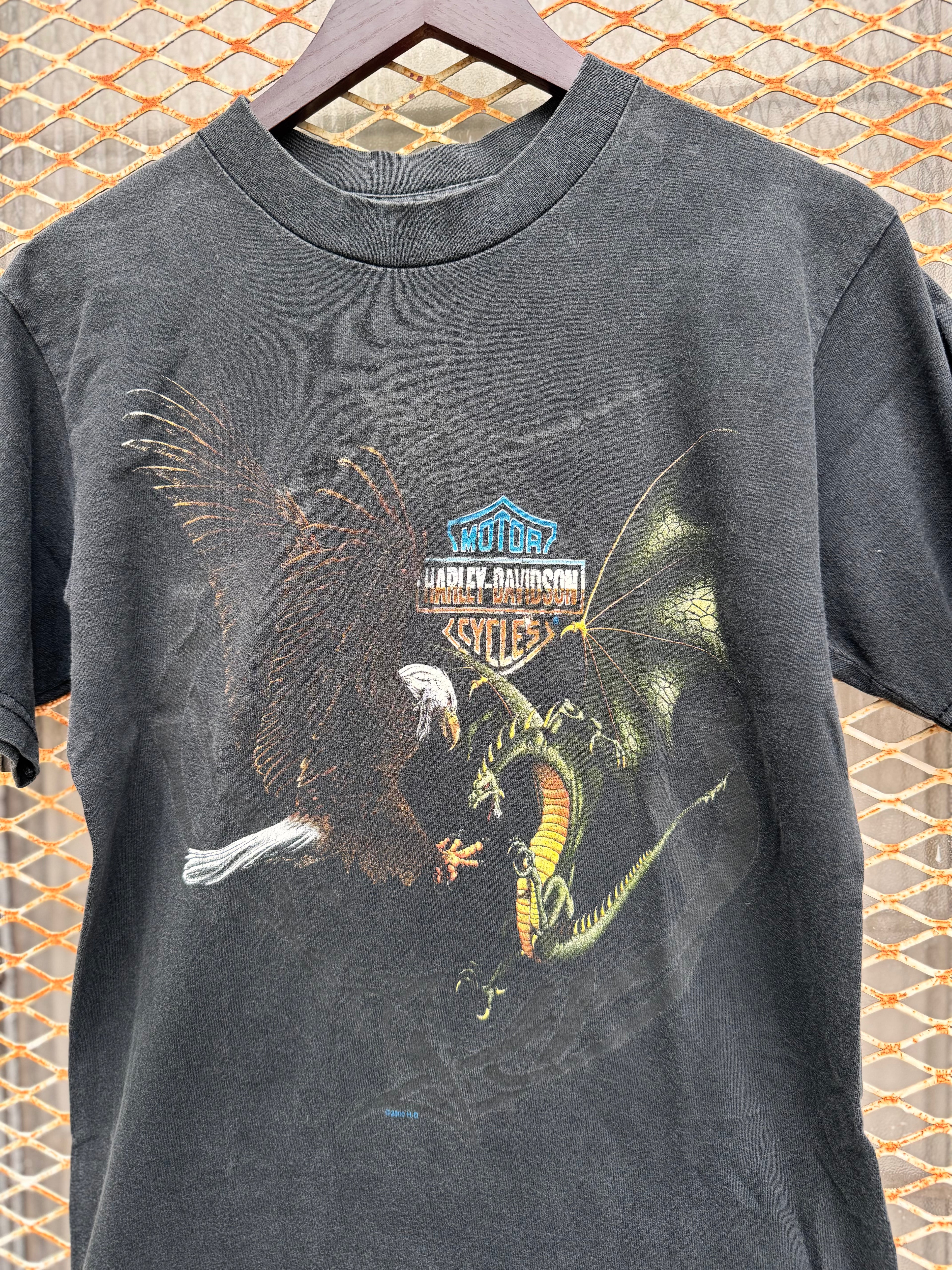 2000 Playera Harley Davidson de Aguila Vs Dragón