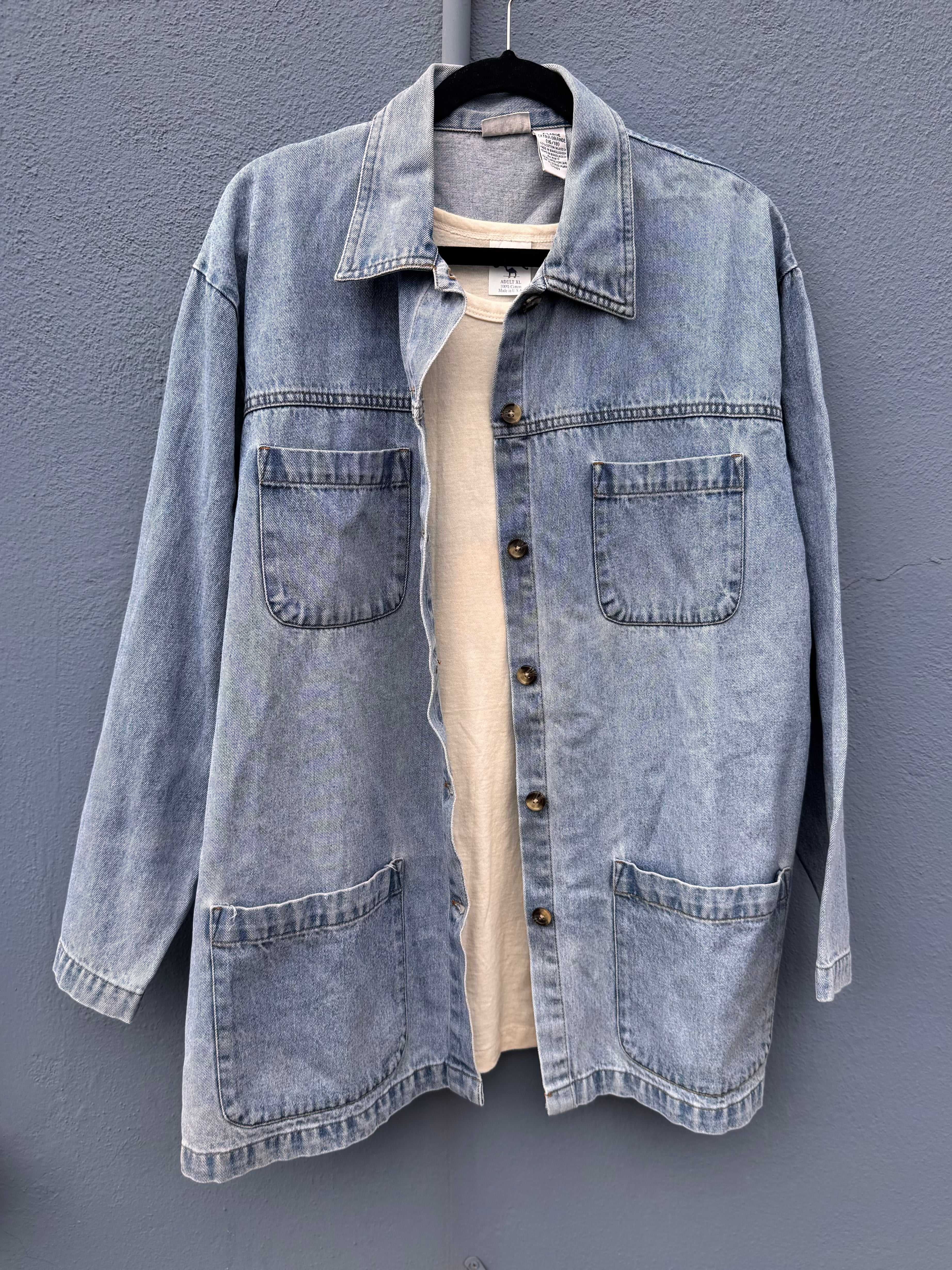 90´s Chamarra de Mezclilla con Bolsas